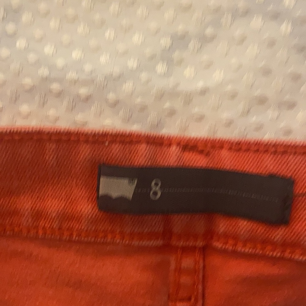 Levi's Orange Jean Shorts - Picture 4 of 6